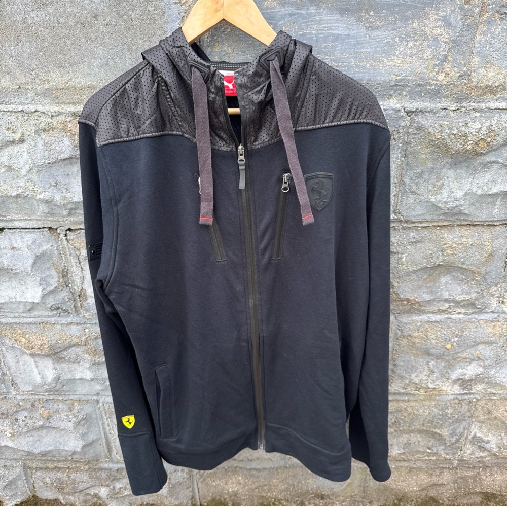 Ferrari Puma Jacket XL Black Scuderia Track Hoodie Italy Formula 1 Motorsport